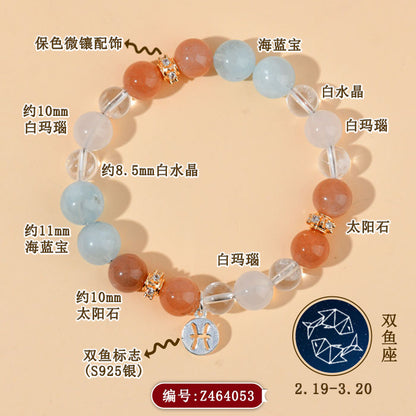 Twelve Constellations Natural Crystal Bracelet｜Spiritual Fortune & Cosmic Protection Jewelry