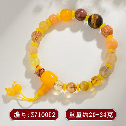 Eighteen Seeds Crystal Five Elements Balancing Bracelet for Unisex Couple Energy Harmony