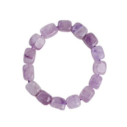 Natural Lavender Amethyst Sugar Cube Bracelet – Spiritual Harmony & Wealth Attraction