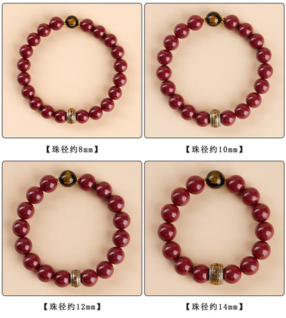 Purple Gold Cinnabar Six-Word Mantra Zodiac Bracelet - Spiritual Protection for Men & Women