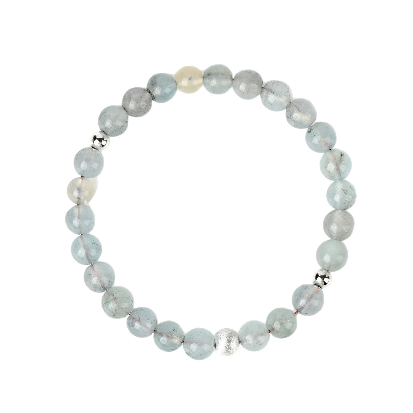 Natural Aquamarine White Moonlight Bracelet - S925 Silver Elegant Women's Spiritual Jewelry