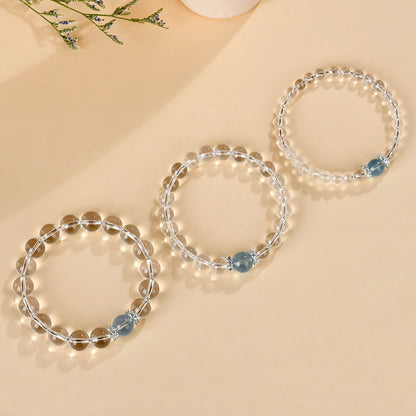Natural White Crystal Aquamarine Spiritual Bracelet for Women - Harmony & Protection