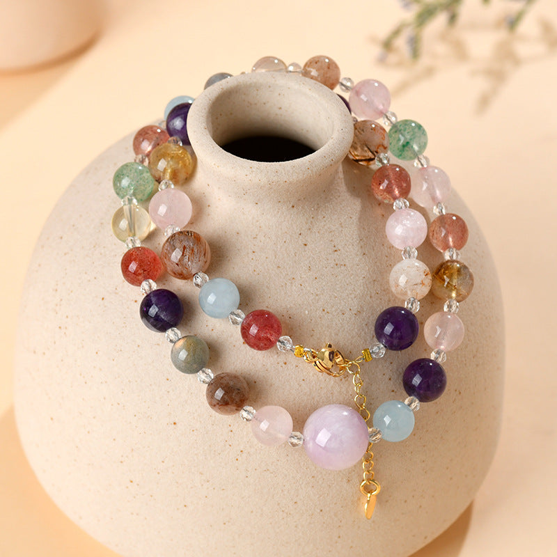 Natural Crystal Multi-Treasure Dual-Use Necklace & Bracelet | Spiritual Energy Jewelry for Women
