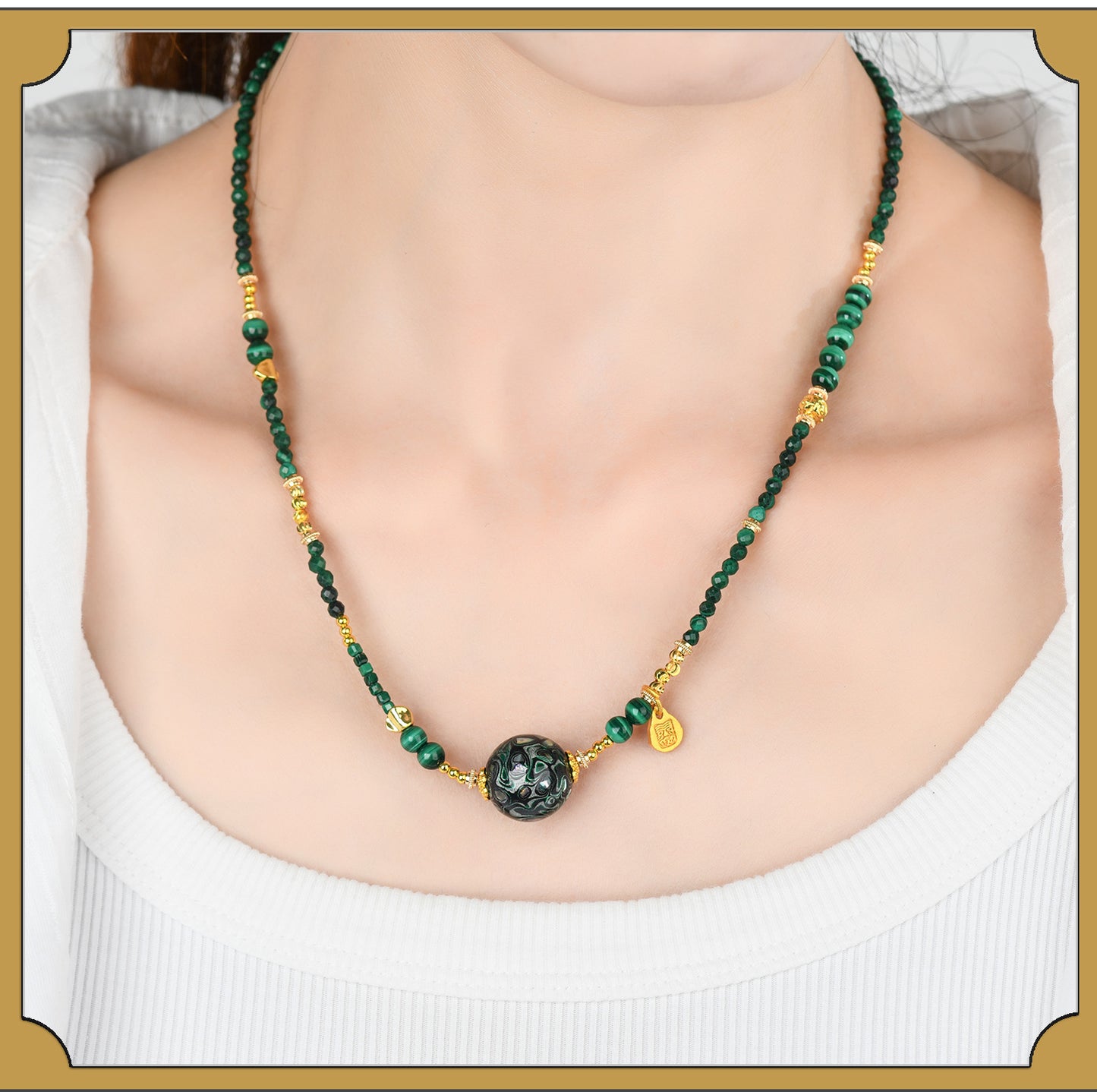 Natural Lacquer Five Elements Crystal Multi-Circle Bracelet & Necklace | Spiritual Balance Energy