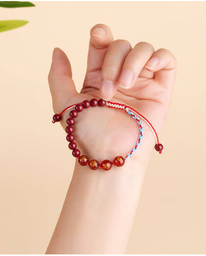 Purple Gold Cinnabar Exam Success Bracelet - Spiritual Talisman for Academic Achievement