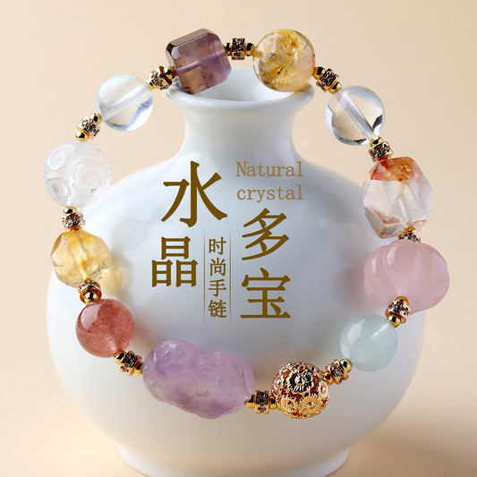Lavender Amethyst Pixiu Crystal Bracelet | Wealth Attraction & Spiritual Protection