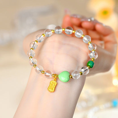Natural White Crystal Elegant Bracelet | Chinese Style Spiritual Jewelry for Women