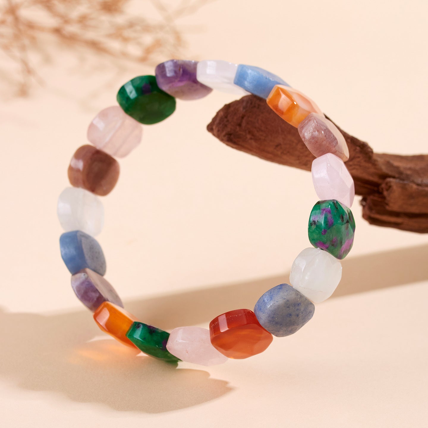 Natural Crystal Multi-Gemstone Bracelet | Elegant Candy Colors for Women's Luck & Harmony