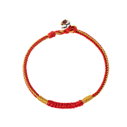 Vajra Knot Tibetan Style Red String Bracelet for Zodiac Year Protection and Couple Blessing