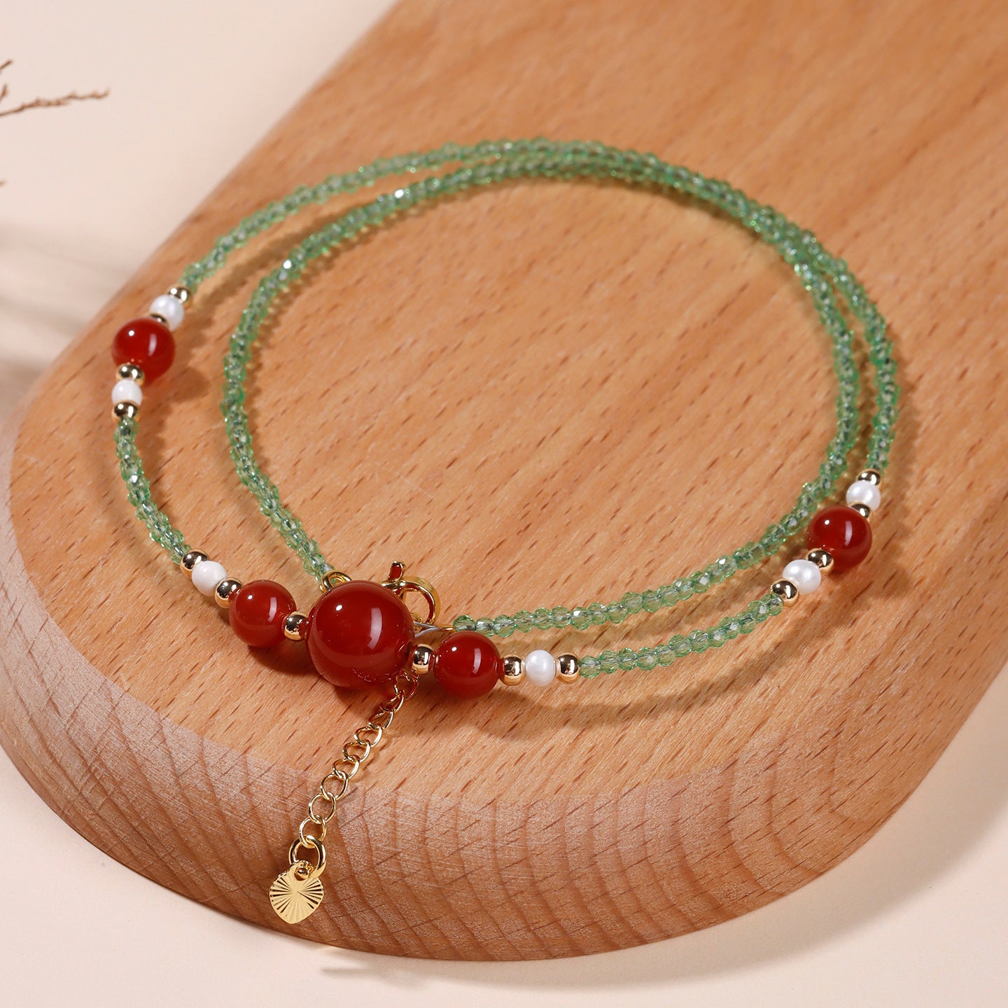 Natural Red Agate Multi-Loop Bracelet for Women | Wealth & Protection Energy Talisman