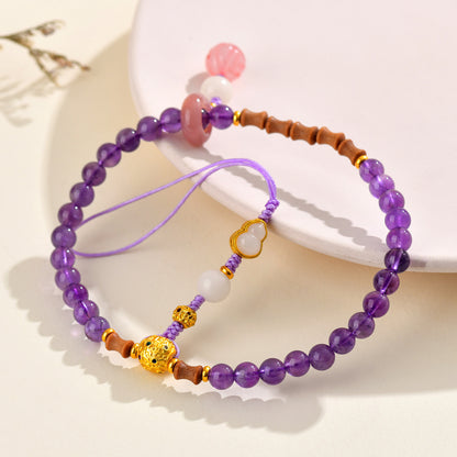 Natural Amethyst Crystal Phone Chain - Spiritual Protection & Romantic Elegance for Women