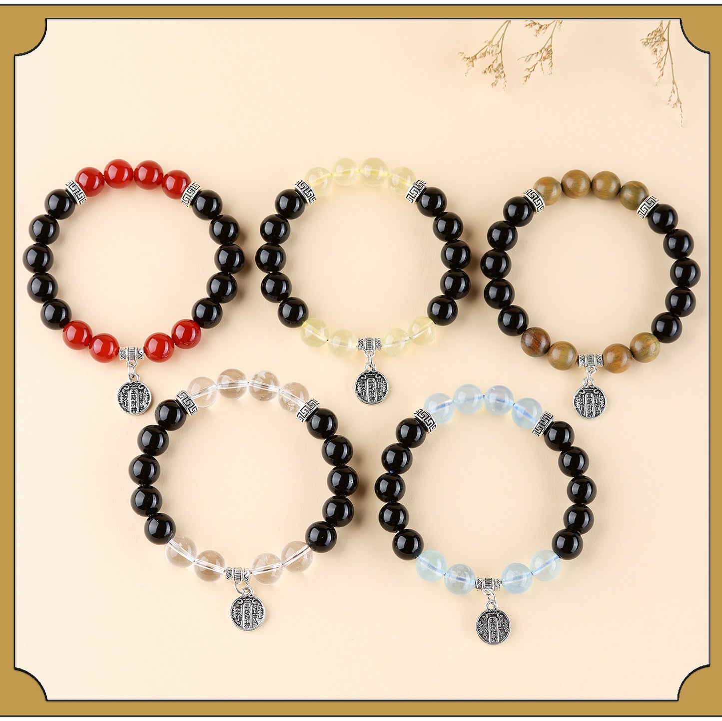 Five Elements Wealth God Crystal Bracelet | Balance Energy & Attract Prosperity