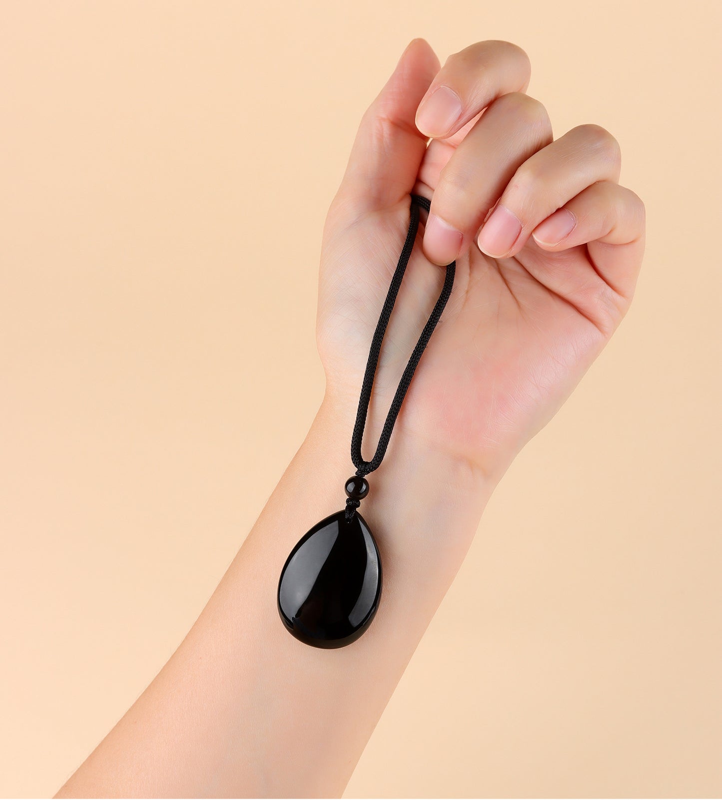 Natural Rainbow Eye Black Gold Obsidian Water Drop Pendant - Spiritual Couple Necklace for Harmony & Protection