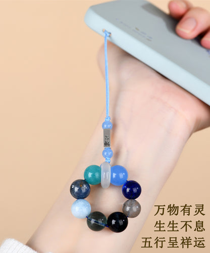 Natural Crystal Five Elements Phone Chain Pendant - Balance Energy & Attract Blessings