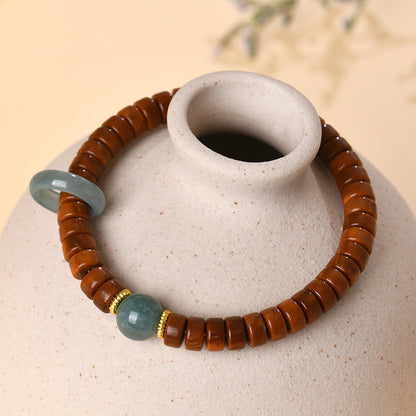 Bodhi Blue Jade Abacus Beads Running Ring Bracelet - Spiritual Enlightenment Wealth Amulet