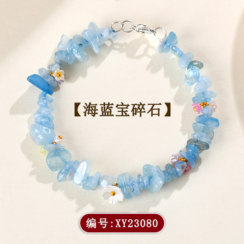 Natural Crystal Crushed Stone Bracelet Aquamarine Amethyst Citrine Irregular Fashion Original Women's Bracelet Jewelry