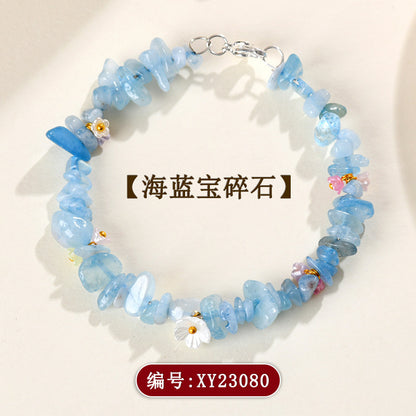 Natural Crystal Crushed Stone Bracelet Aquamarine Amethyst Citrine Irregular Fashion Original Women's Bracelet Jewelry