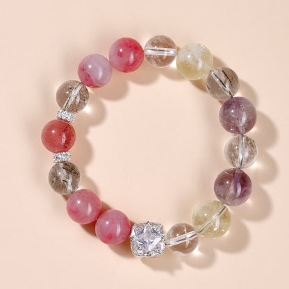 Twelve Zodiac Natural Crystal Multi-Gem Bracelet – Mystical Fortune & Spiritual Harmony Charm