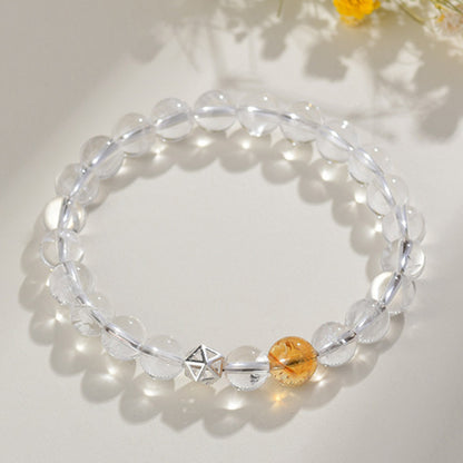 Natural Multi-Gem White Crystal Zodiac Guardian Bracelet｜Energy Stone for Protection & Harmony