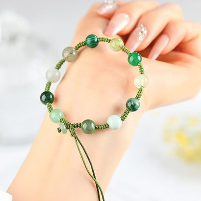 Natural Crystal Five Elements Energy Balance Bracelet - Harmony of Gold Wood Water Fire Earth