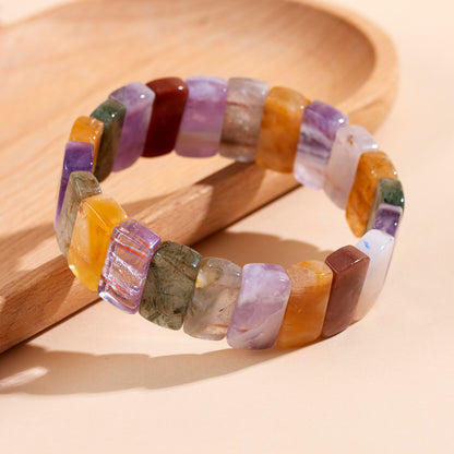 Natural Crystal Colorful Handmade Bracelet - Elegant Women's Feng Shui Energy Jewelry