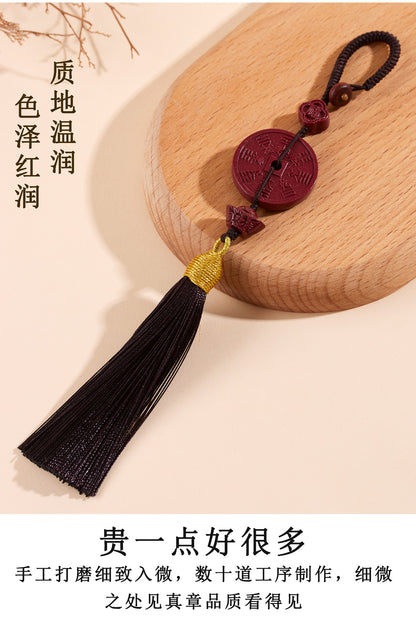 Purple Gold Cinnabar Mountain Ghost Flower Keychain | Natural Raw Ore Talisman for Protection & Luck