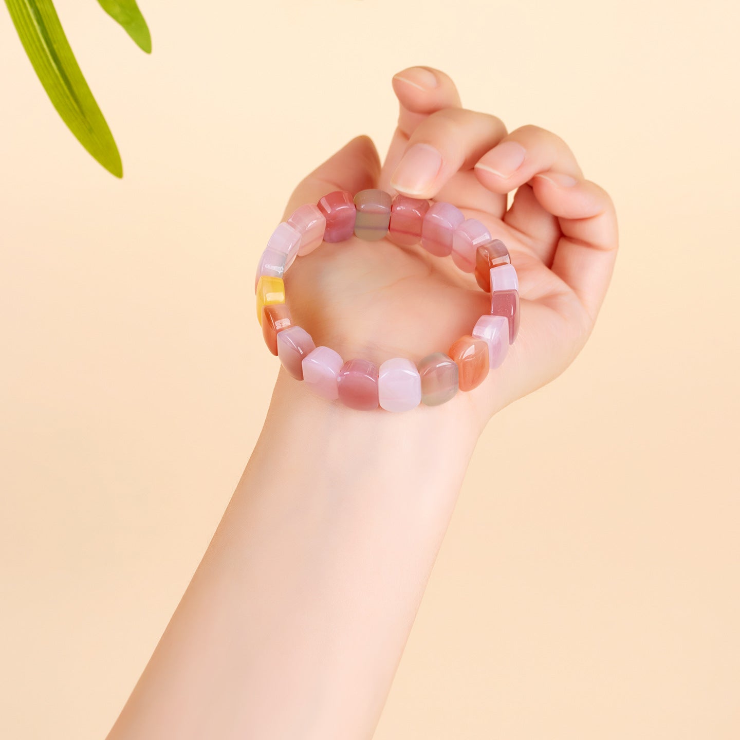 Natural Crystal Salt Source Agate Bracelet | Candy Color Girl Style for Purification & Good Fortune
