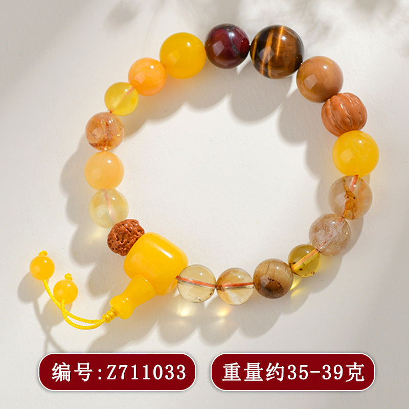 Eighteen Seeds Crystal Five Elements Balancing Bracelet for Unisex Couple Energy Harmony