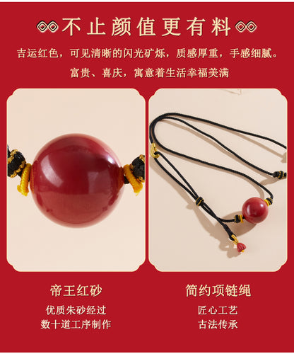Imperial Red Cinnabar Collarbone Necklace | Natural Protection & Elegance for Women