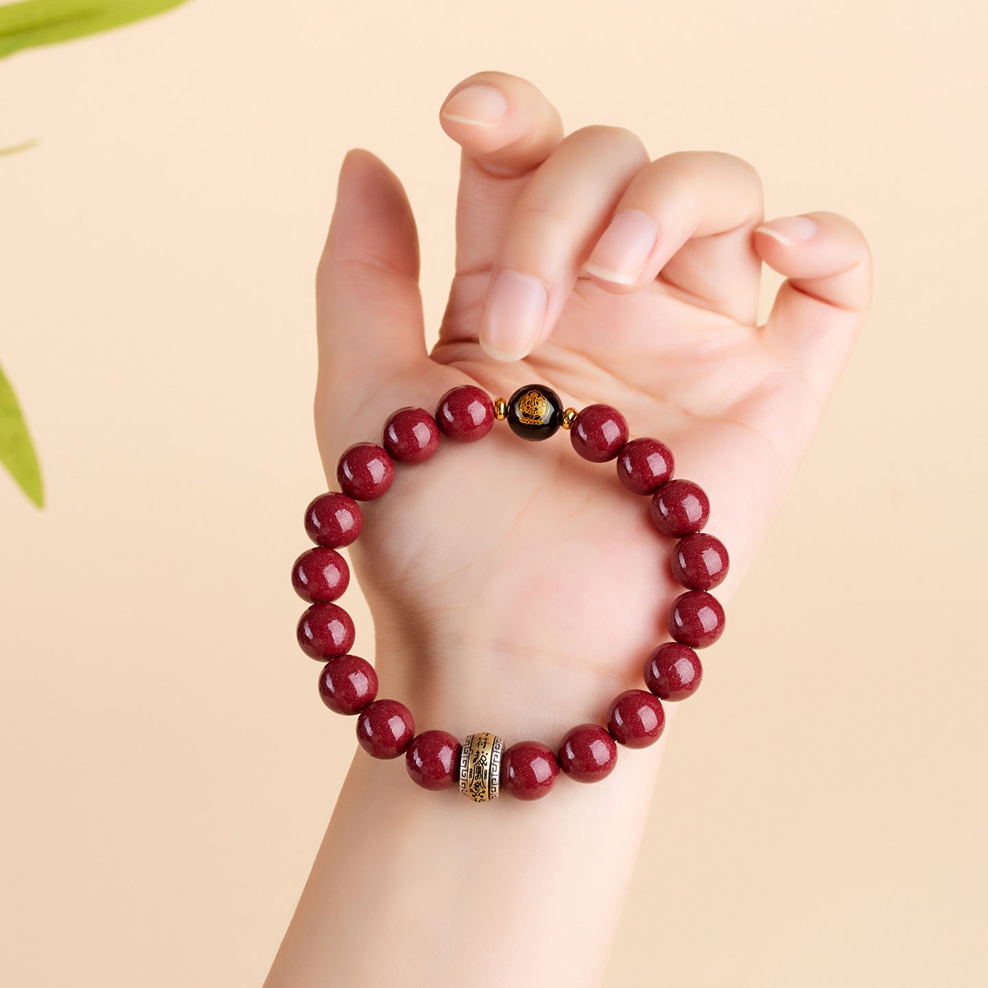 Purple Gold Cinnabar Six-Word Mantra Zodiac Bracelet - Spiritual Protection for Men & Women