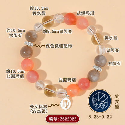 Twelve Constellations Natural Crystal Bracelet｜Spiritual Fortune & Cosmic Protection Jewelry