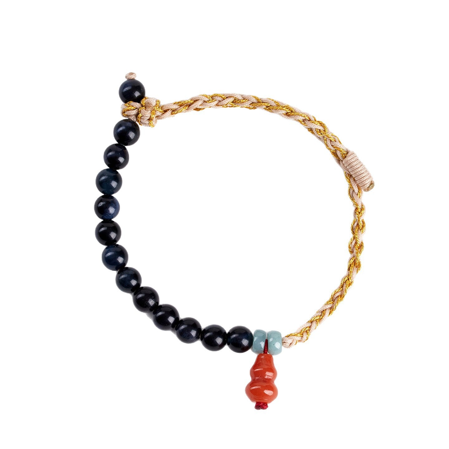 Blue Tiger Eye Half Circle Bracelet | Fate Protection Chinese Style Women's Jewelry