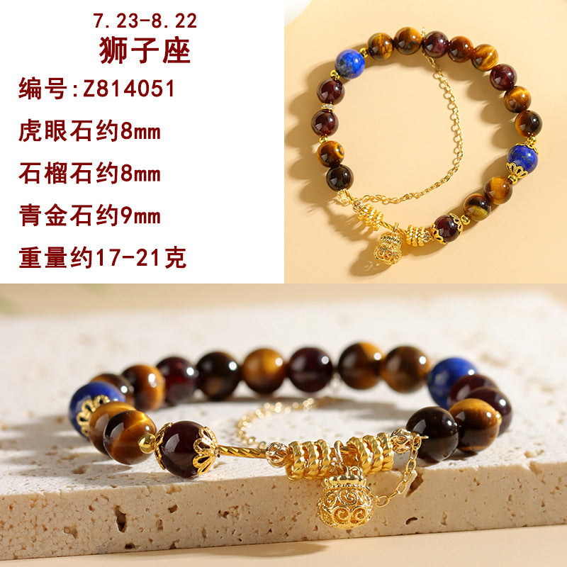 Natural Crystal Zodiac Bracelet - Mystical Astrological Jewelry for Women's Empowerment