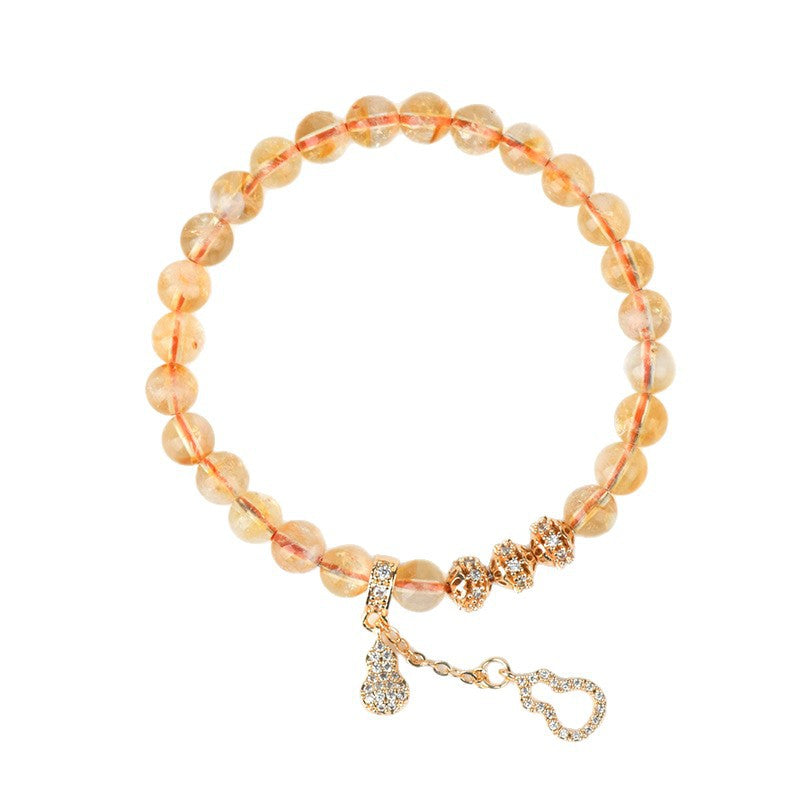 Natural Yellow Pagoda Crystal Fortune Bracelet | Wealth & Luck Charm for Women