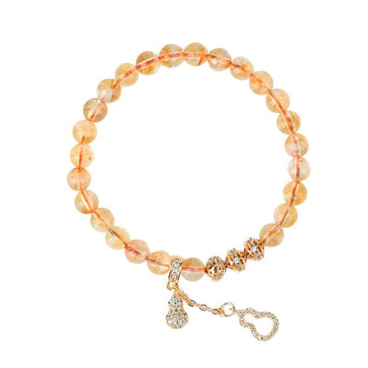Natural Yellow Pagoda Crystal Fortune Bracelet | Wealth & Luck Charm for Women