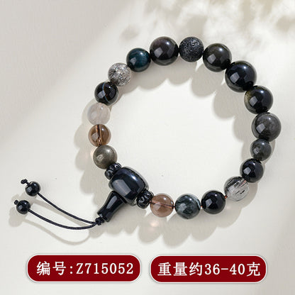 Eighteen Seeds Crystal Five Elements Balancing Bracelet for Unisex Couple Energy Harmony