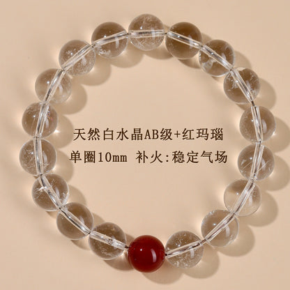 Natural White Crystal Five Elements Balance Bracelet | Harmony for Couples