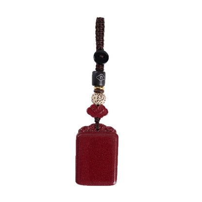 Natural High-Content Cinnabar Purple Gold Sand Keychain Pendant – Mystic Protection and Wealth Talisman