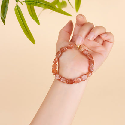 Natural Crystal Strawberry Bracelet | Adjustable Feng Shui Charm for Women's Luck