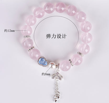 Natural Mozambique Starlight Pink Crystal Fortune Bracelet for Women - Love & Wealth Attraction