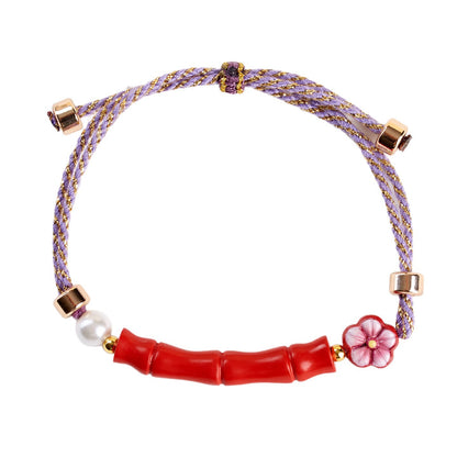 Imperial Red Cinnabar Bracelet | Natural Raw Mineral High Content Chinese Style Rope for Continuous Ascension