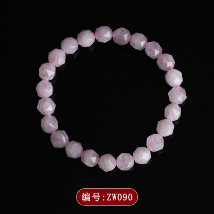 Natural Pink Quartz Faceted Bead Bracelet | Love Harmony Crystal Jewelry for Emotional Balance