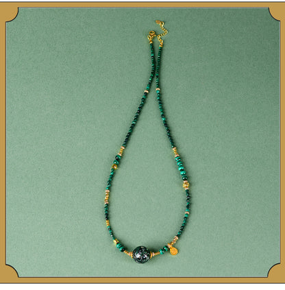 Natural Lacquer Five Elements Crystal Multi-Circle Bracelet & Necklace | Spiritual Balance Energy