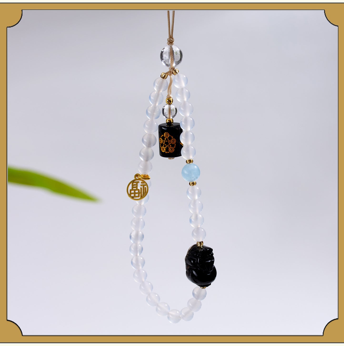 Five Elements Natural Crystal Agate Phone Chain Pendant - Balance Energy & Attract Fortune