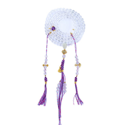 Pure White Crystal 108 Buddha Bead Multi-Layer Bracelet – Spiritual Enlightenment & Harmony