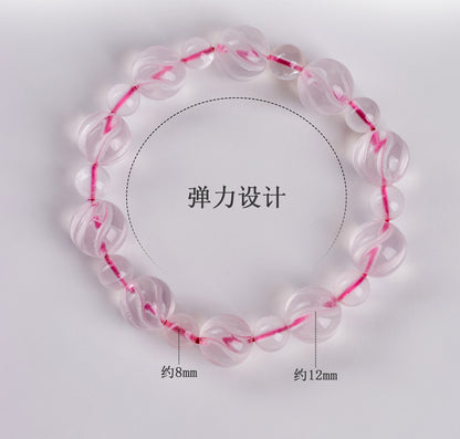 Natural Pink Crystal Bead Bracelet | Rose Quartz Love & Harmony Energy Jewelry