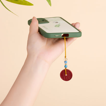 Natural Purple Gold Cinnabar Mountain Ghost Flower Money Pendant - Wealth & Protection Amulet