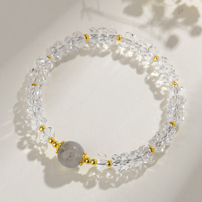 Natural White Crystal Zodiac Guardian Bracelet | Energy Stone for Protection & Harmony