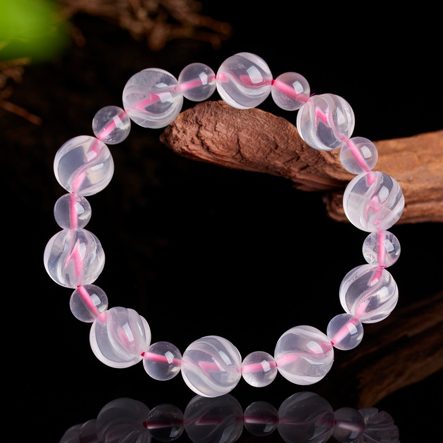 Natural Pink Crystal Bead Bracelet | Rose Quartz Love & Harmony Energy Jewelry