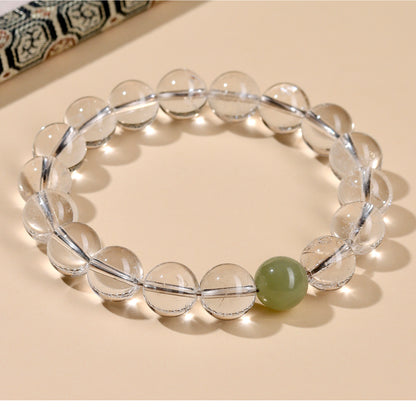 Natural White Crystal Five Elements Balance Bracelet | Harmony for Couples